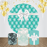 Tiffany Blau Weiß Bogen Kreis Geburtstag Hintergrund Bausatz